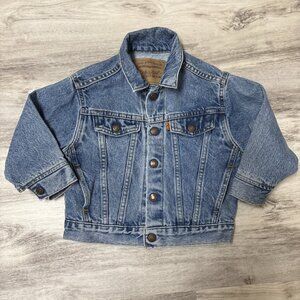 Vintage Levis Jacket Boys 4T Blue Denim Type III Orange Tab Trucker Grunge 90s